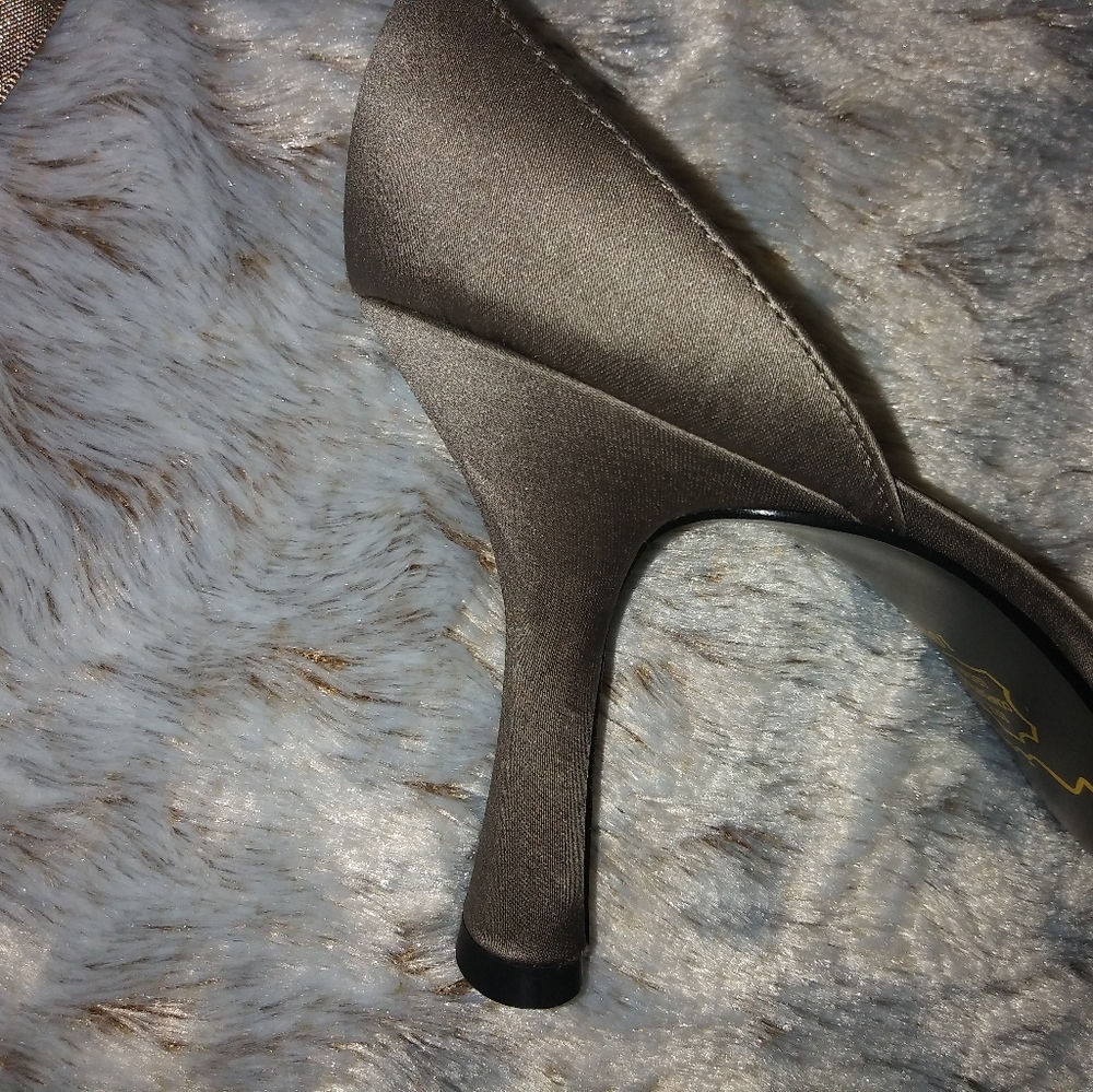 Fancy Satin Ribbon Rhinestone Heels - Picture 4 of 7